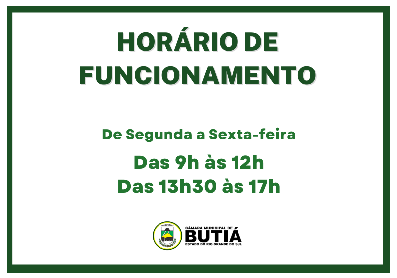 Novo horário de Funcionamento