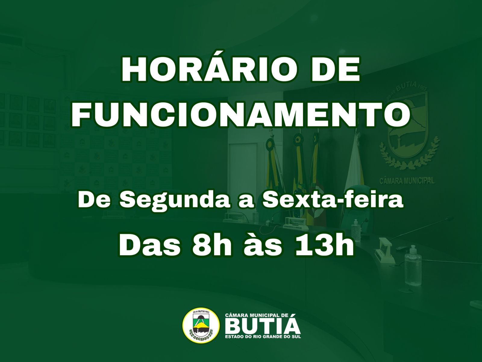 Novo horário de funcionamento